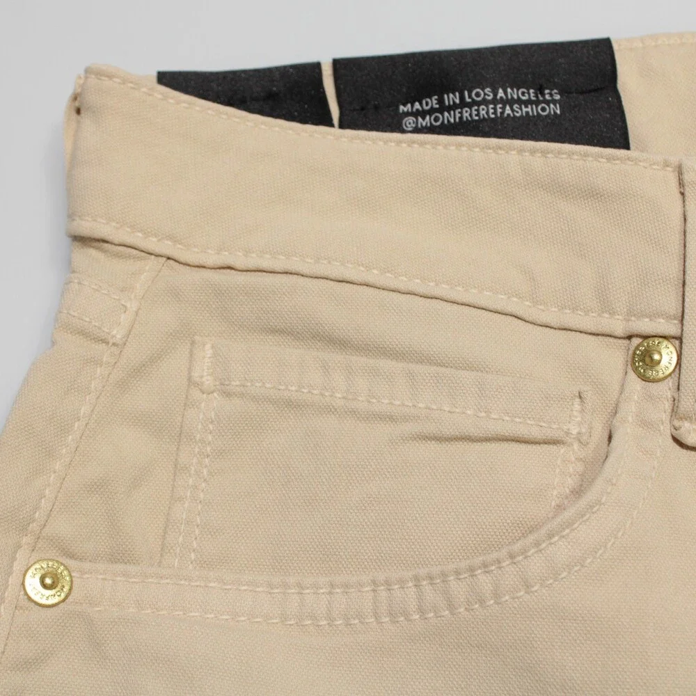 Monfrere NWT 5 Pocket Jeans Size 30 US Slim Straight Beige Cotton & Linen